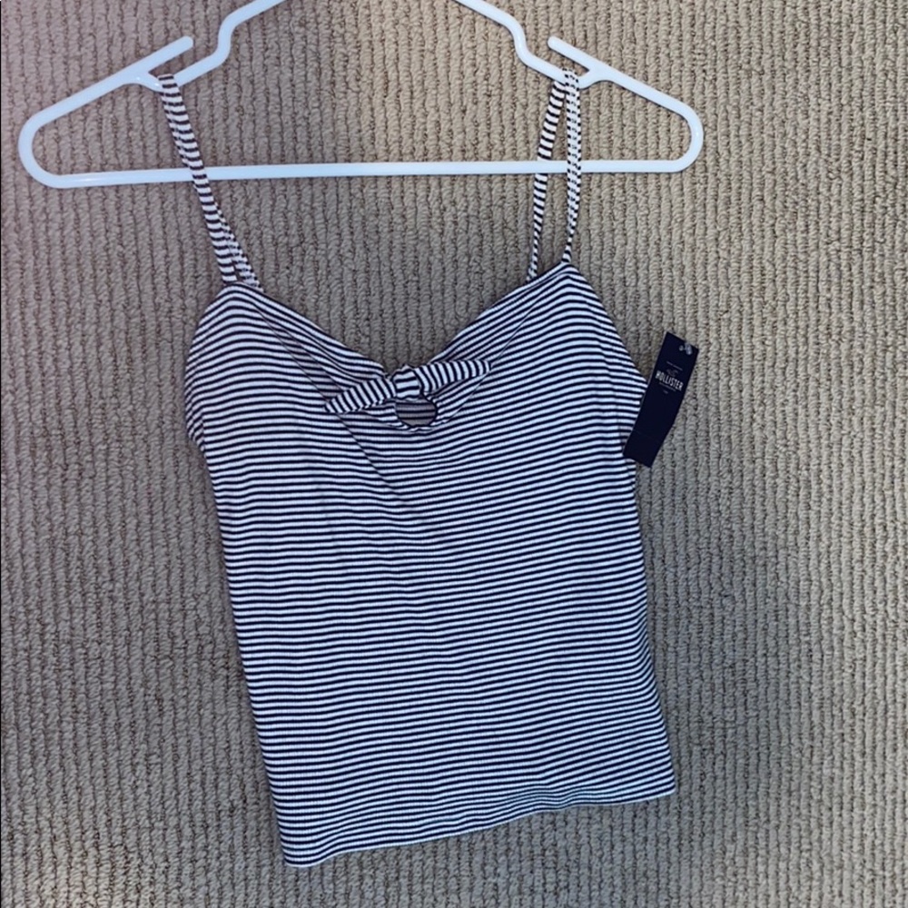 Black and white striped hollister top